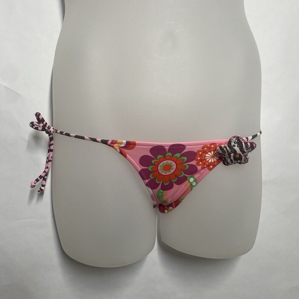 Cia.Maritima Bikini Brazilian 2-pc Women S Pink Floral in Puffy Star Pin Cheeky - Picture 3 of 12
